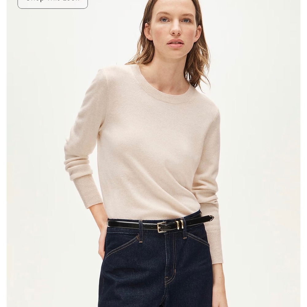 J.CREW Cashmere Classic-fit Crewneck Sweater XS Cream Ivory‎ NEW Luxury BA400